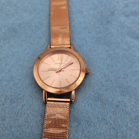 Olmeca Rose Gold Stainless Steel Analog Watch 3ATM Water Resistant Works!  NEW - Picture 1 of 6
